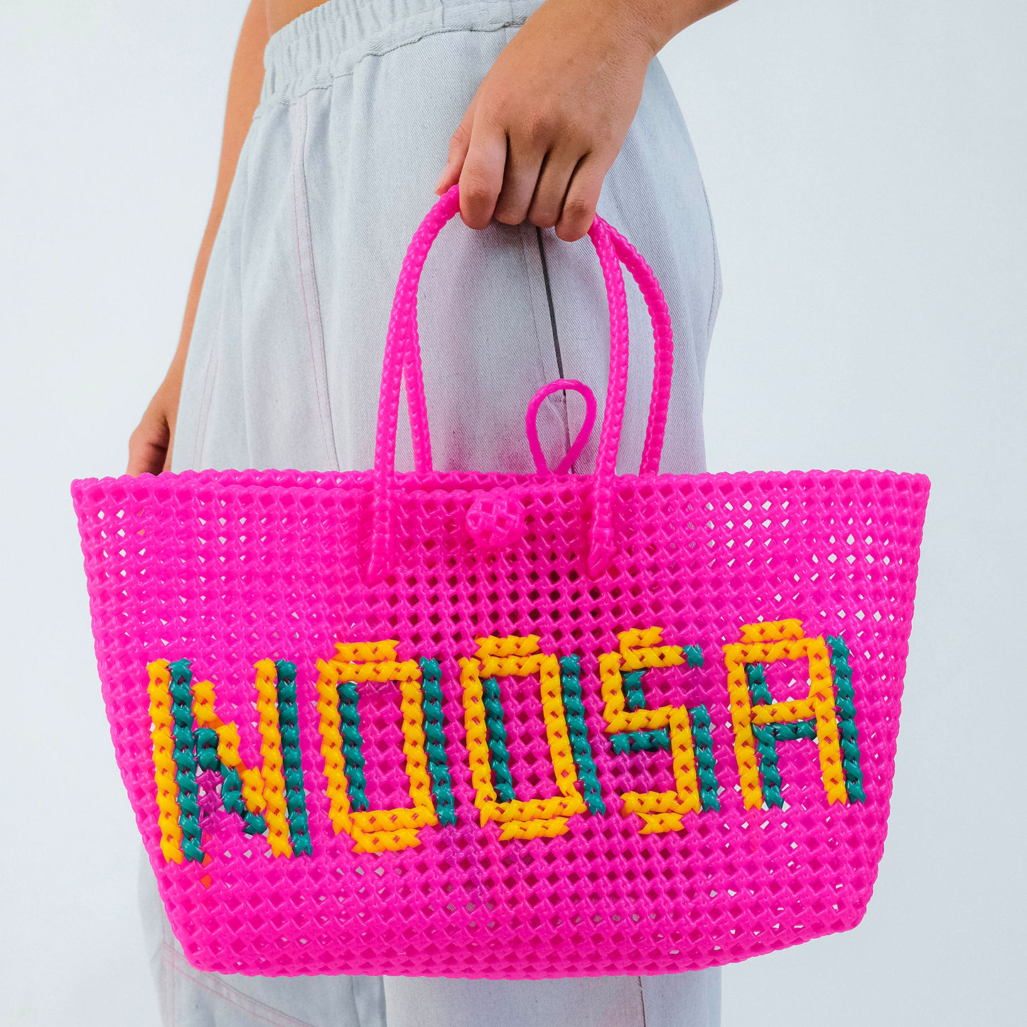 NOOSA Fluro Pink Knot Recycled Plastic Tote - SML