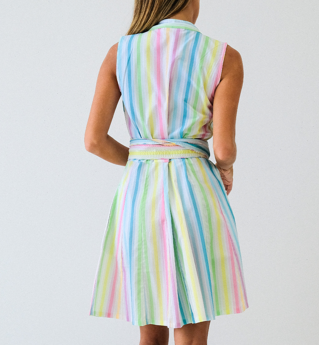 Rainbow Girlfriend Short Sleeveless Panel Dress
