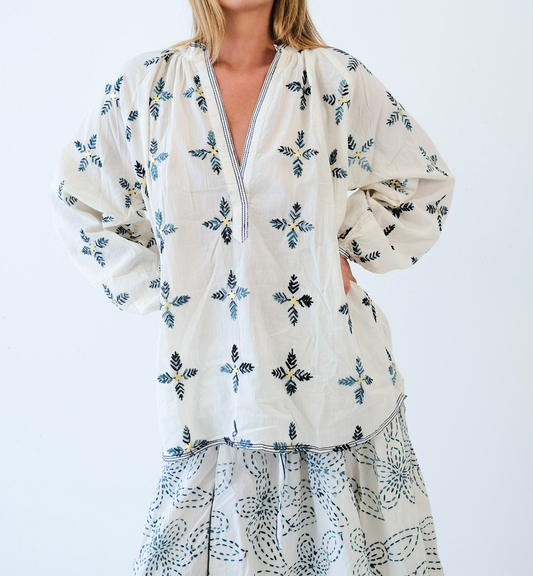 Romance Blue Prairie Top