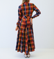 Saffron Check Long Sleeve Belted Panel Dress - FINAL SALE