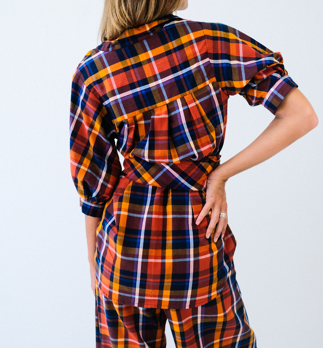 Saffron Check Wide Leg Pant- FINAL SALE