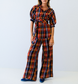 Saffron Check Wide Leg Pant- FINAL SALE