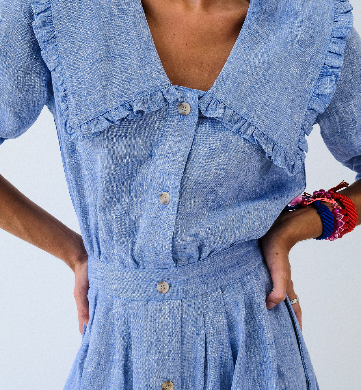 Chambray Linen Scandi Dress - FINAL SALE