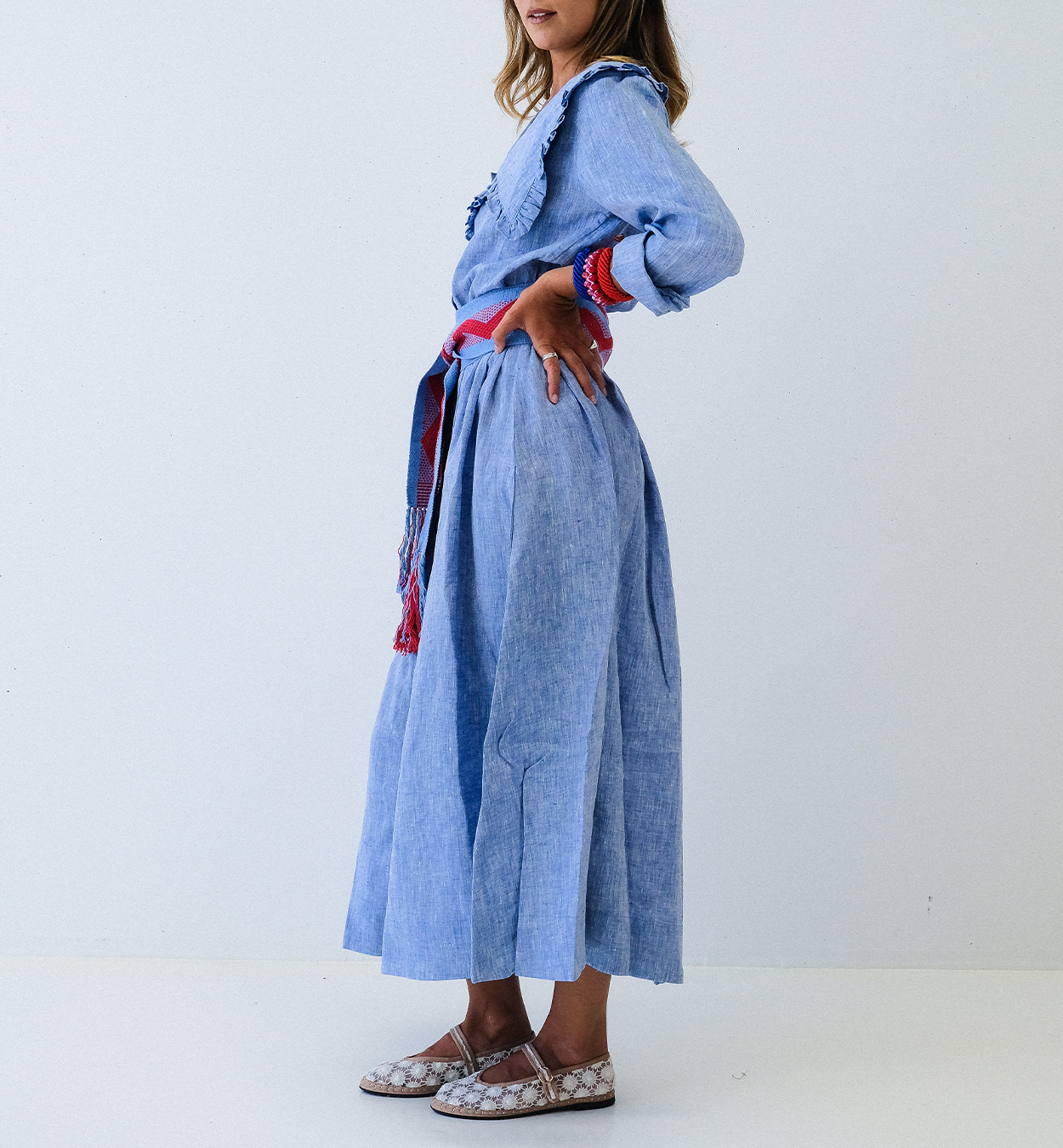 Chambray Linen Scandi Dress - FINAL SALE