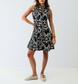 Black & Cream Ikat Short Sleeve Panel Dress