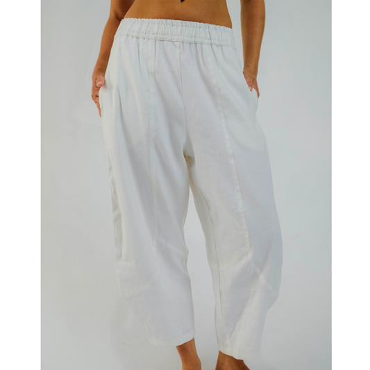 Premium Linen Stretch Barrel Pant