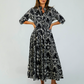 Black & Cream Ikat Panel Dress