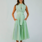 Mint Seersucker Sleeveless Panel Dress