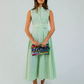 Mint Seersucker Sleeveless Panel Dress