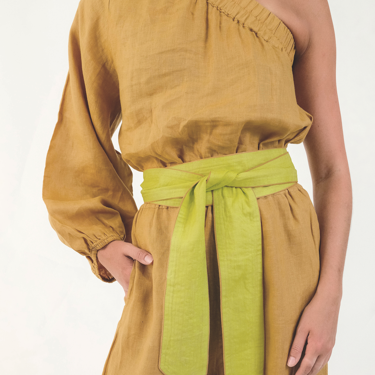 Mustard One Shoulder Jumpsuit