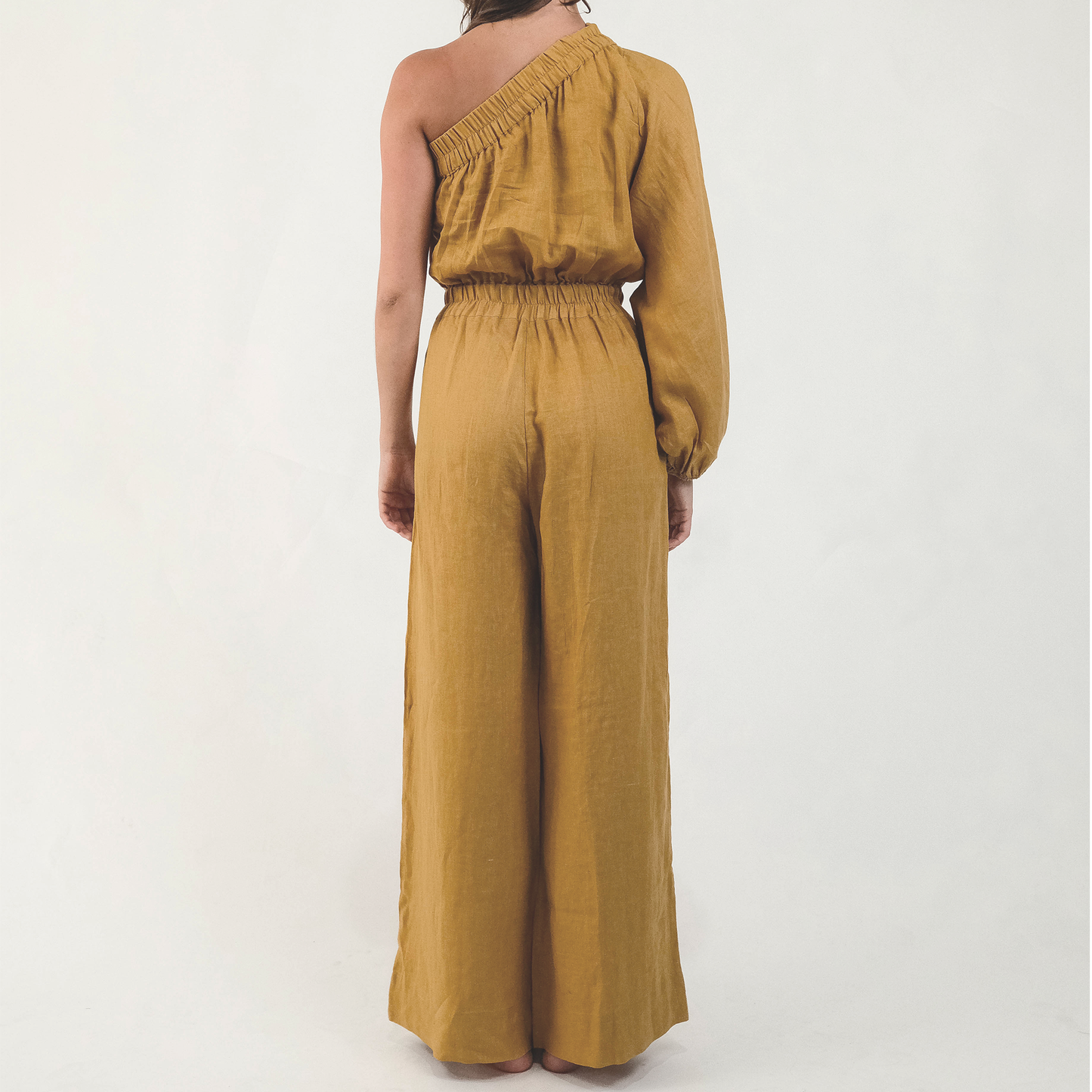 Mustard One Shoulder Jumpsuit