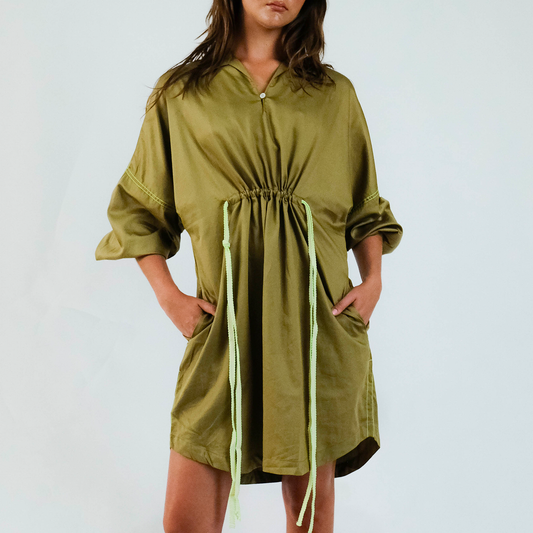 Zagreb Olive Short Dress