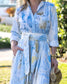 Marbled Panel Dress in Blue