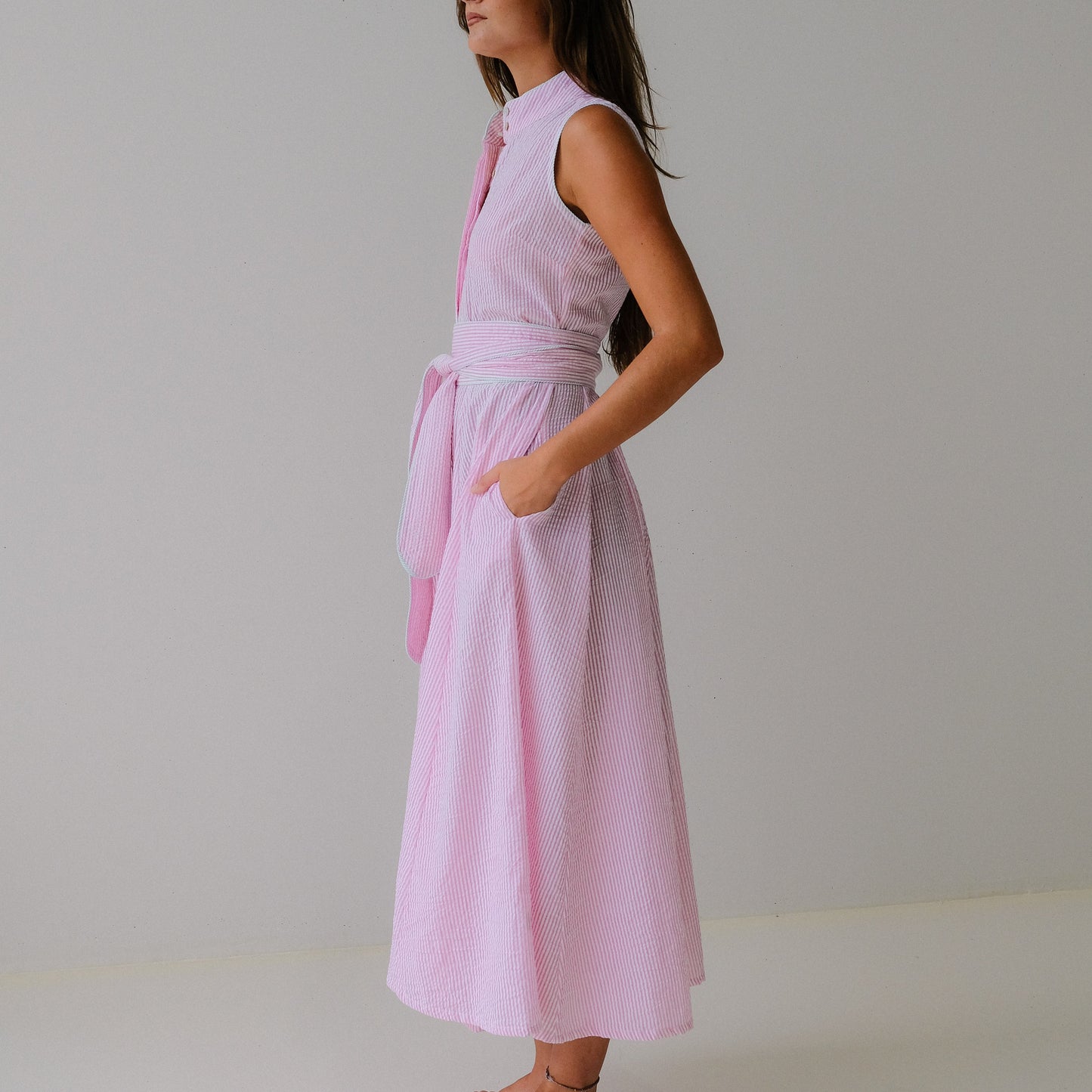 Pink and Mint Delight Sleeveless Panel Dress