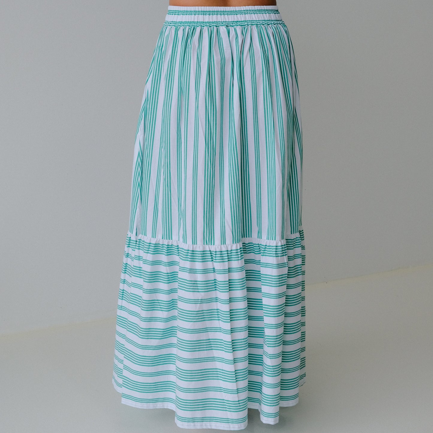 Verde Riviera Long Tiered Skirt
