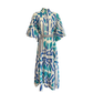 Blue Aztec Shirt Panel Dress