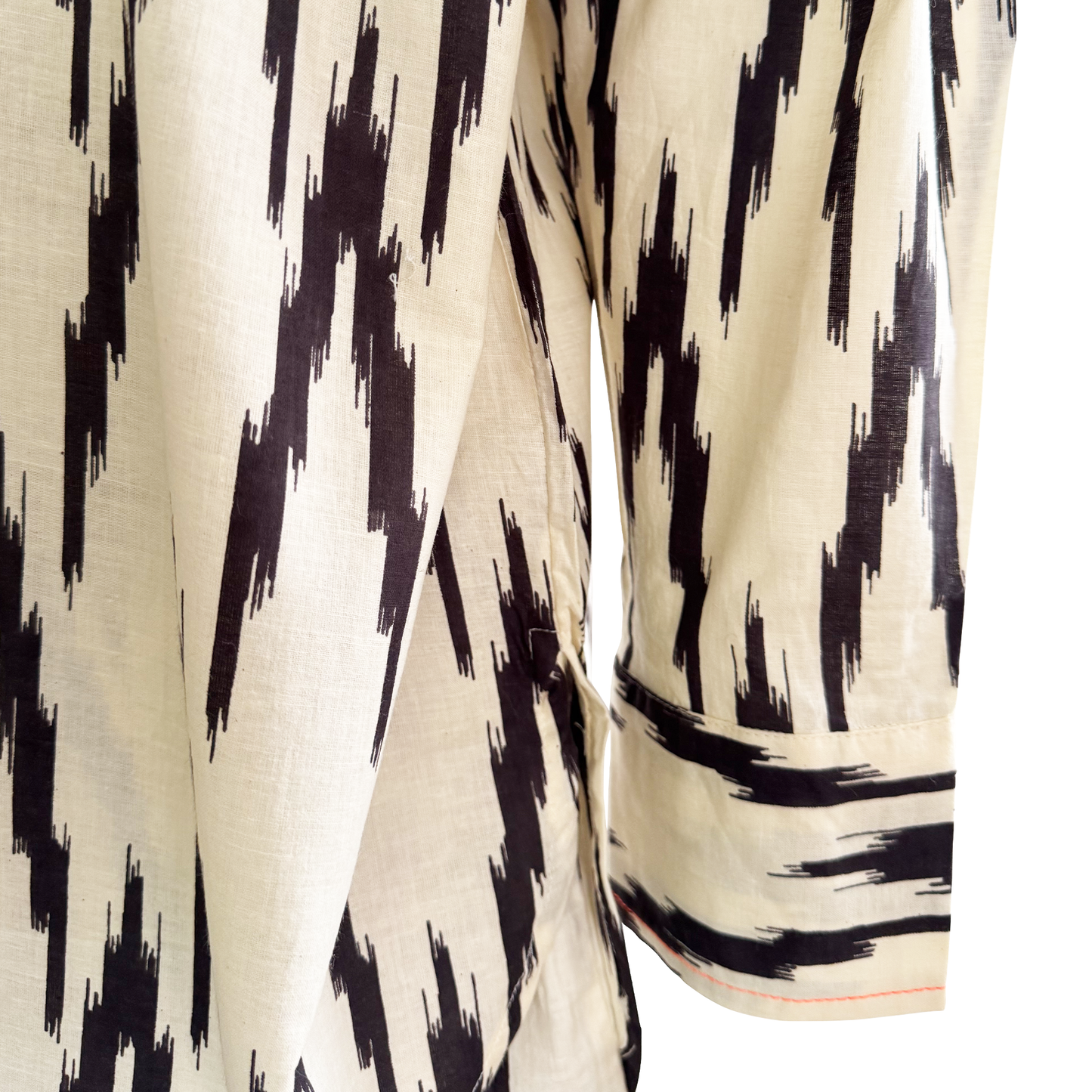 Black & Cream Ikat Panel Dress