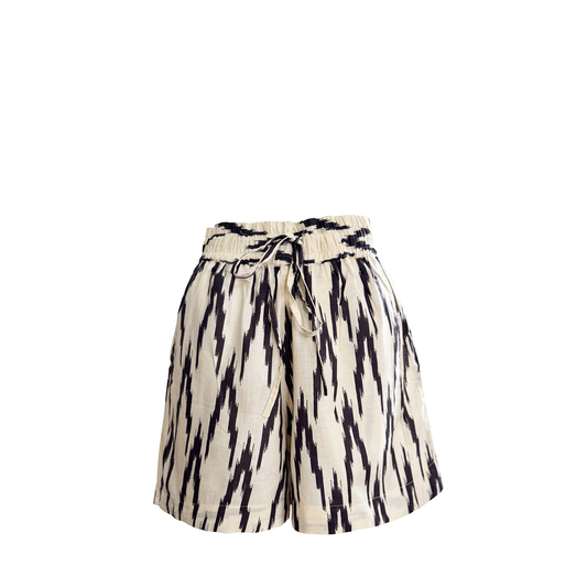 Black & Cream Ikat Short