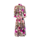 Magenta & Olive Ikat Panel Dress