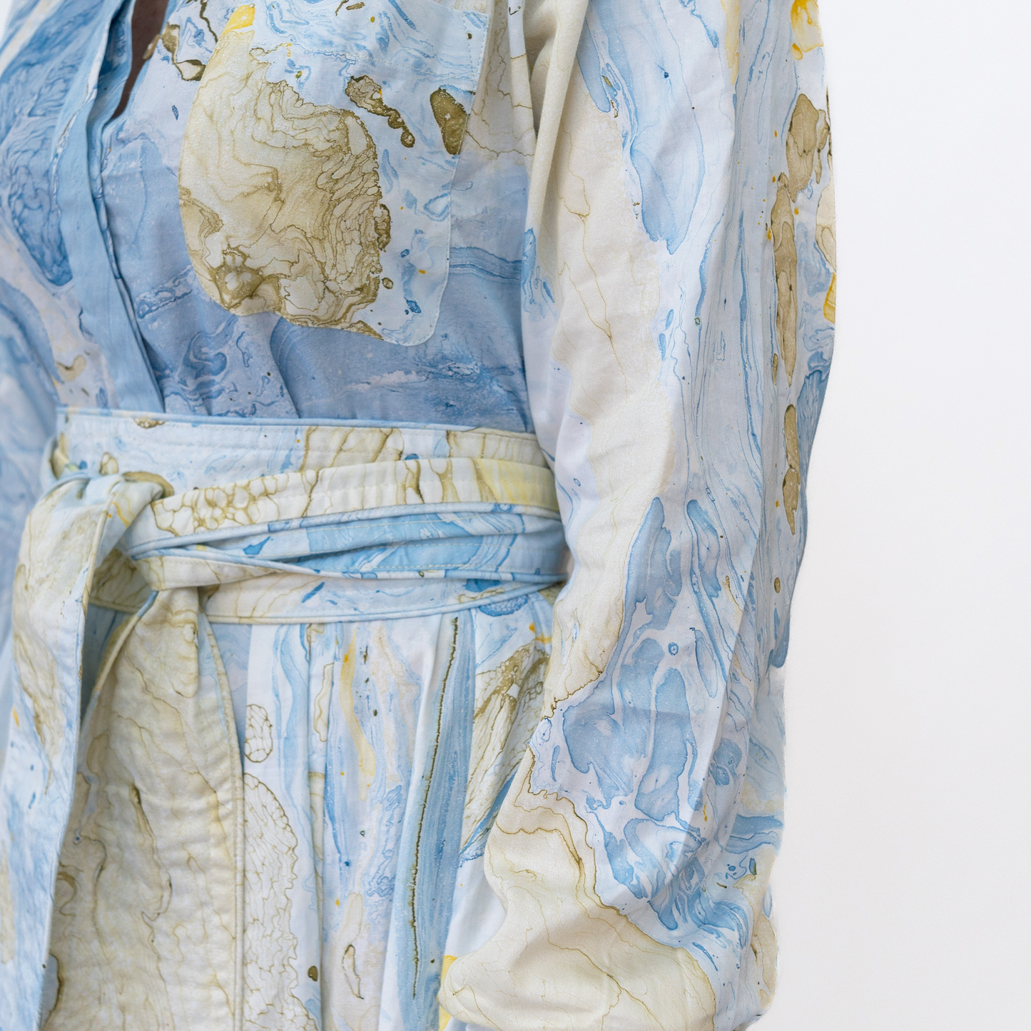 Marbled Panel Dress in Blue