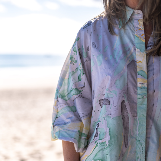 Marbled Butterfly Shirt in Green