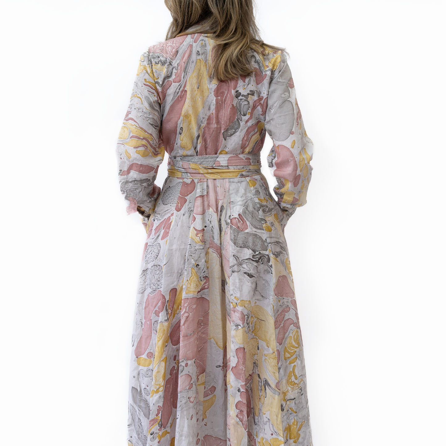 Marbled Panel Dress in Pink