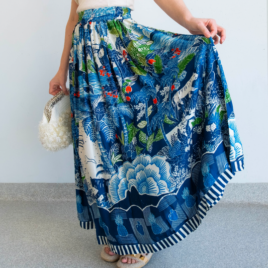 Tropicana Blue Maxi Skirt