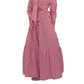 Cherry Check Tiered Cotton Maxi Skirt