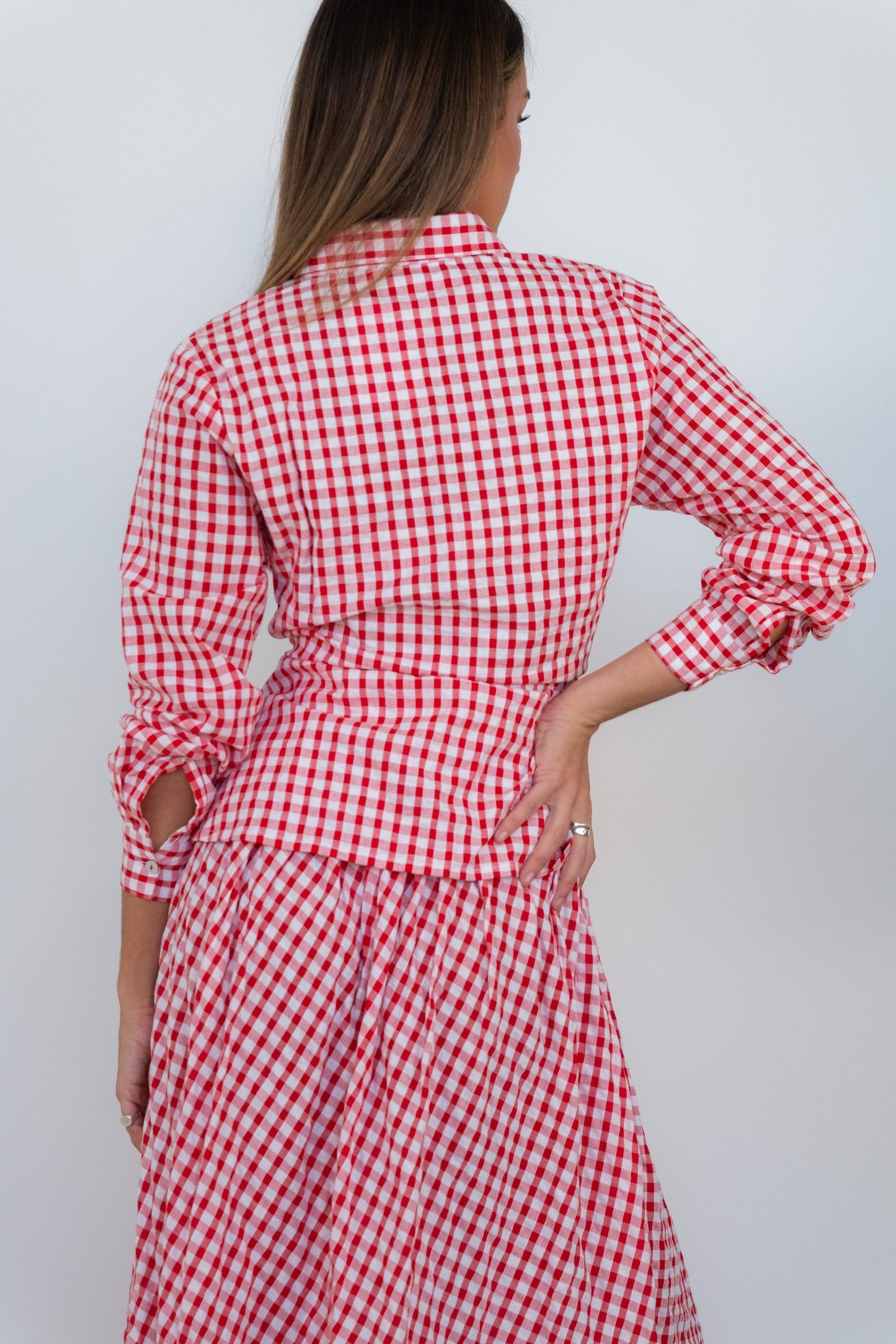 Cherry Check Collection Tie Top