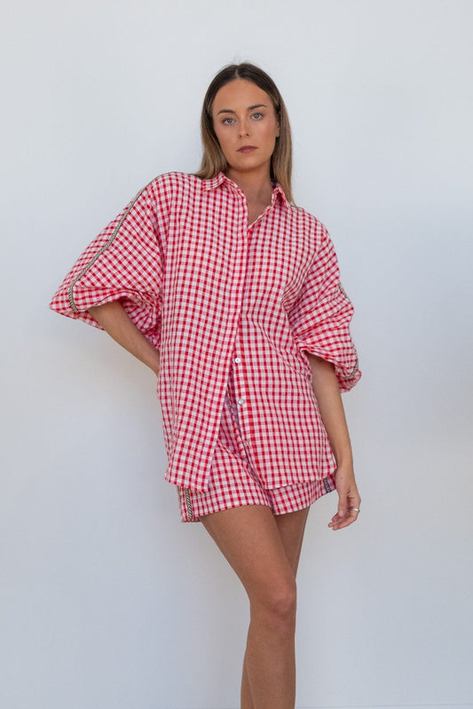 Cherry Check Butterfly Shirt