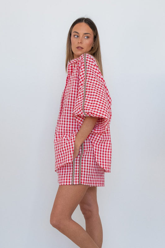 Cherry Check Butterfly Shirt