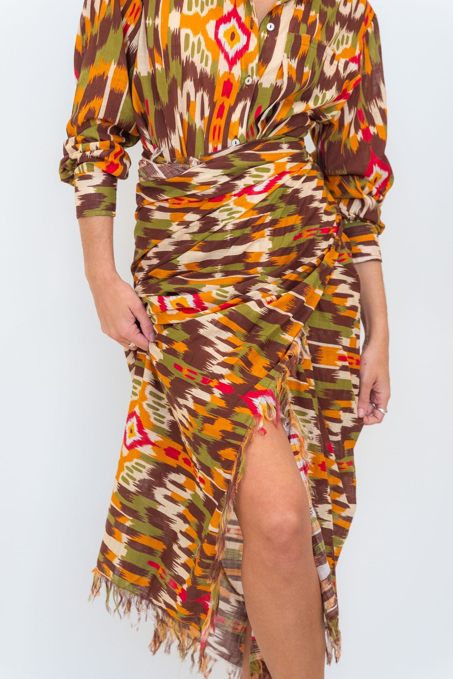 Ikat Sarong Shawl Dress