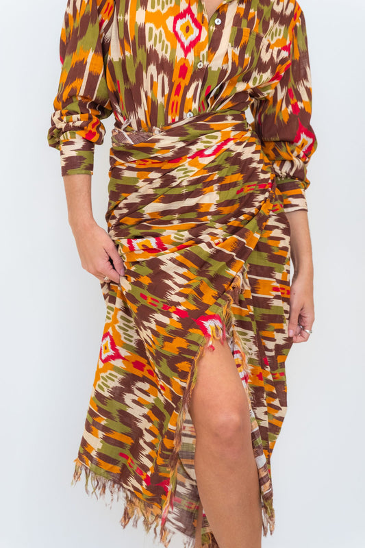 Ikat Sarong Shawl Dress