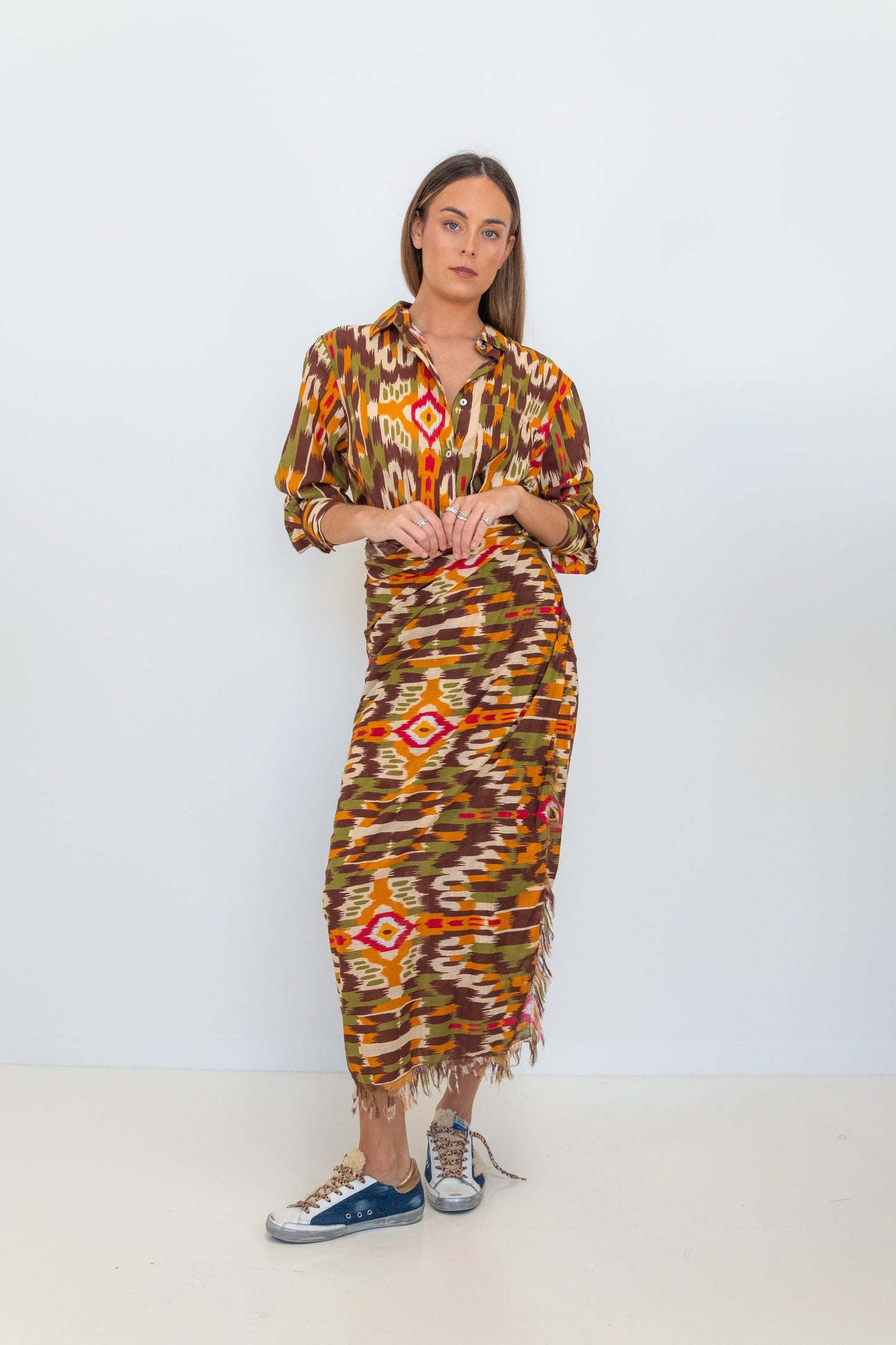 Ikat Sarong Shawl Dress