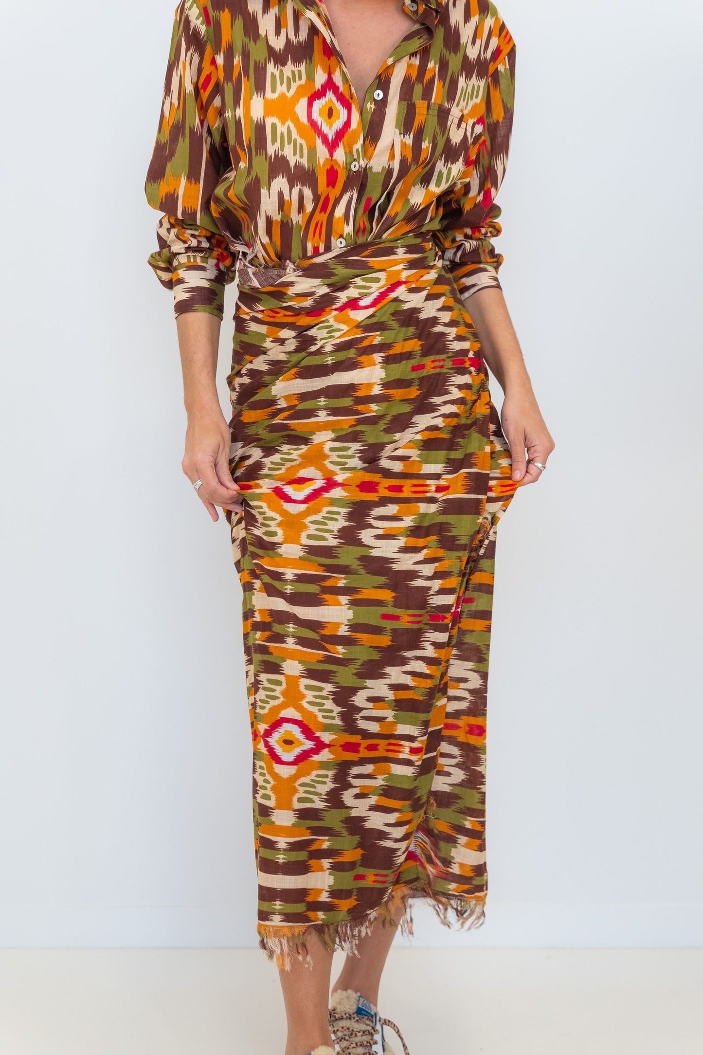 Ikat Sarong Shawl Dress