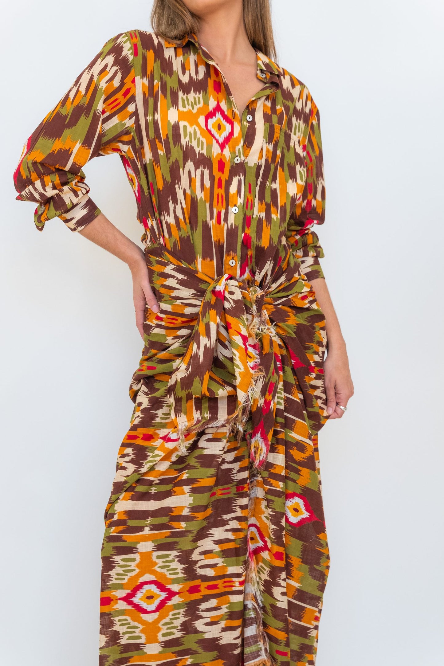 Ikat Sarong Shawl Dress