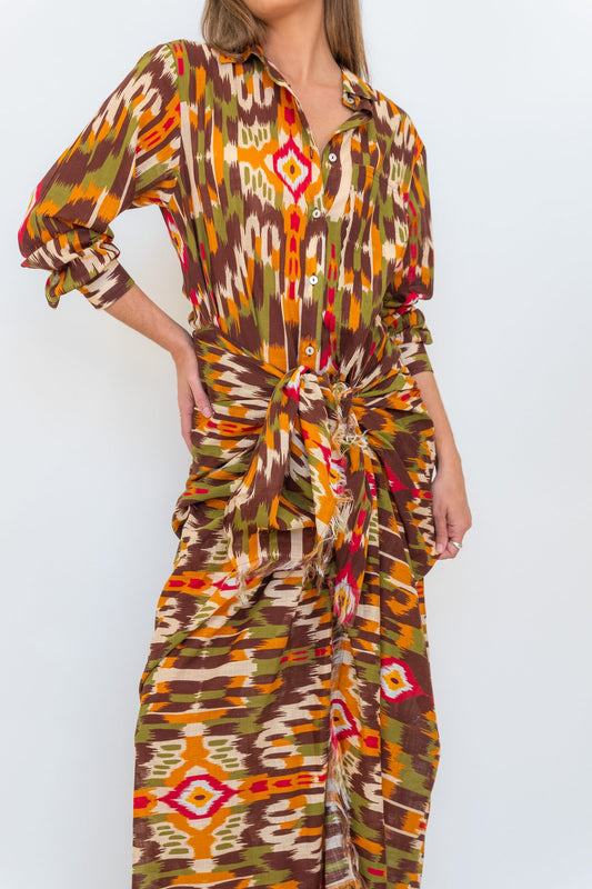 Ikat Sarong Shawl Dress