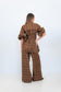Chateau Linen Ballon Sleeve Top with belt