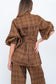 Chateau Linen Ballon Sleeve Top with belt