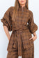 Chateau Linen Ballon Sleeve Top with belt