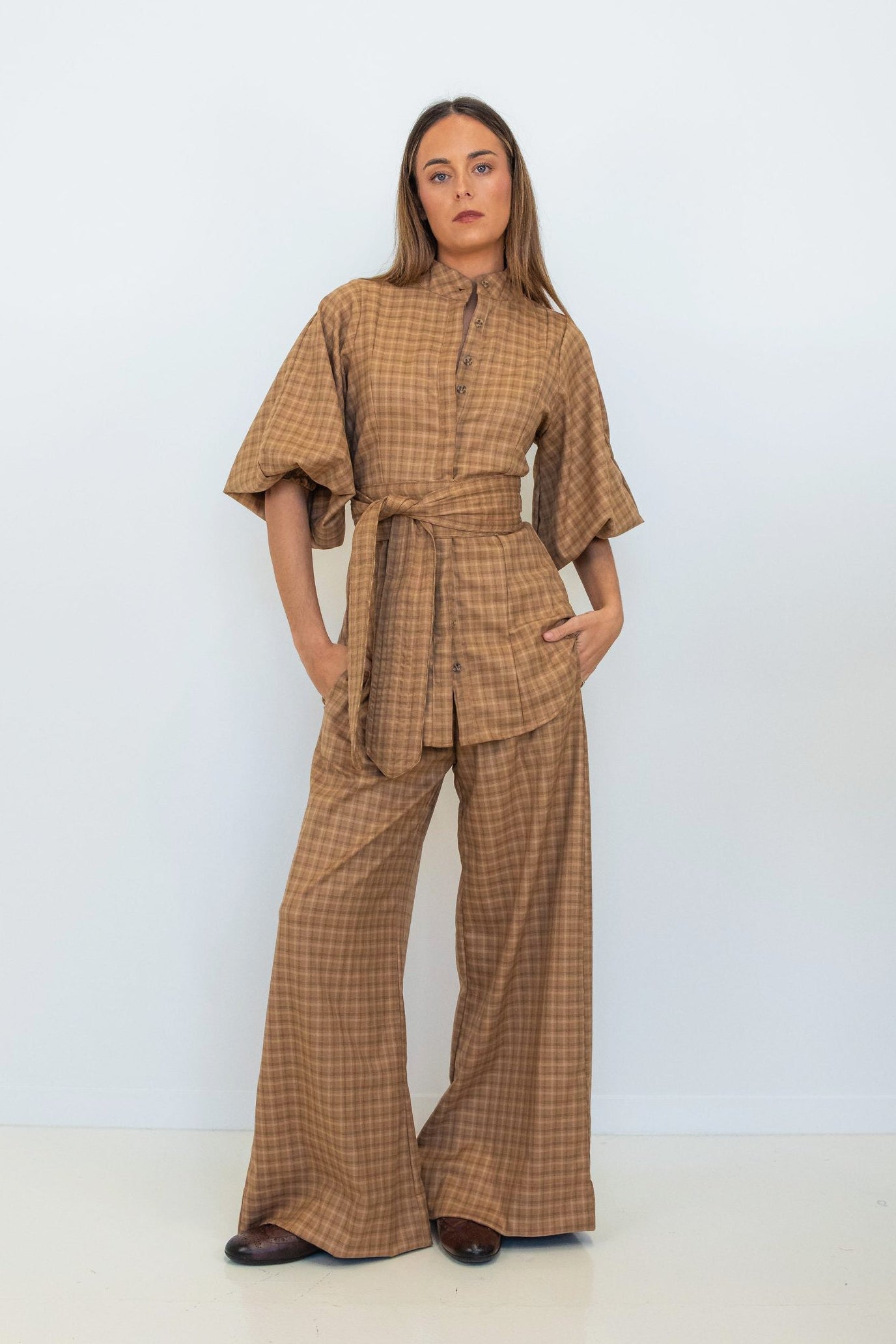Cappuccino Check Lux Pant