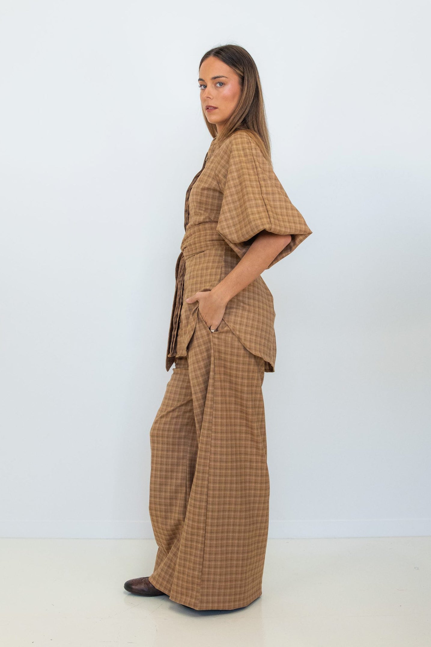 Cappuccino Check Lux Pant