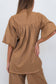Cappuccino Check Lux Balloon Sleeve Belted Shirt
