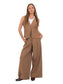 Chocolate Prince of Wales  Wide Leg Pant