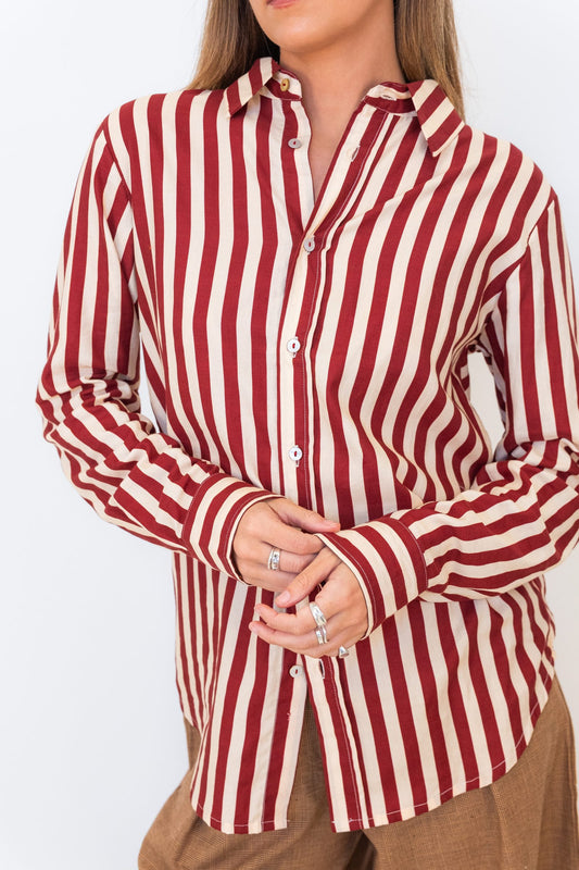 Bordeux Stripes Slim Fit Shirt