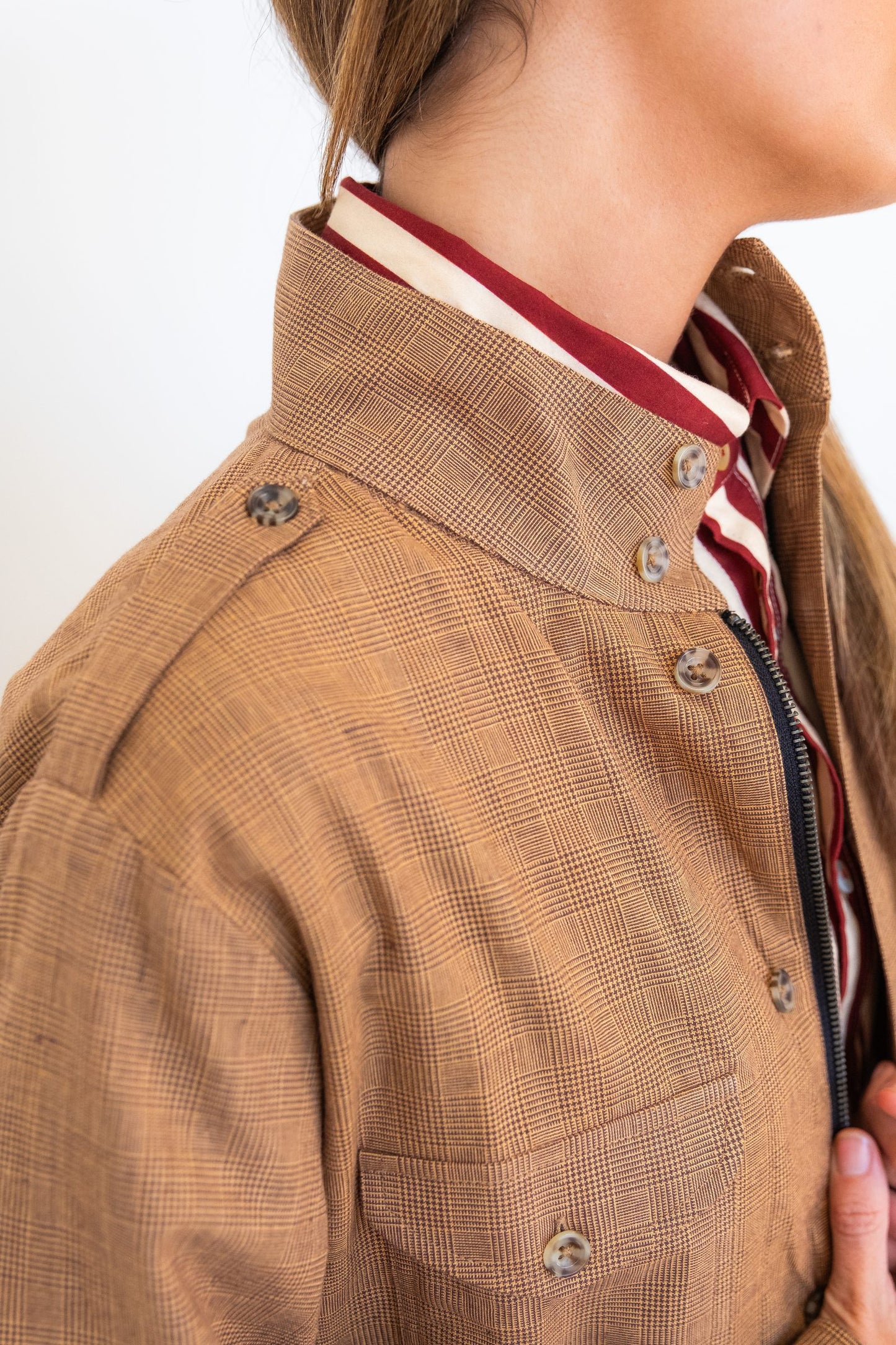 Chocolate Prince of Wales Cargo Jacket