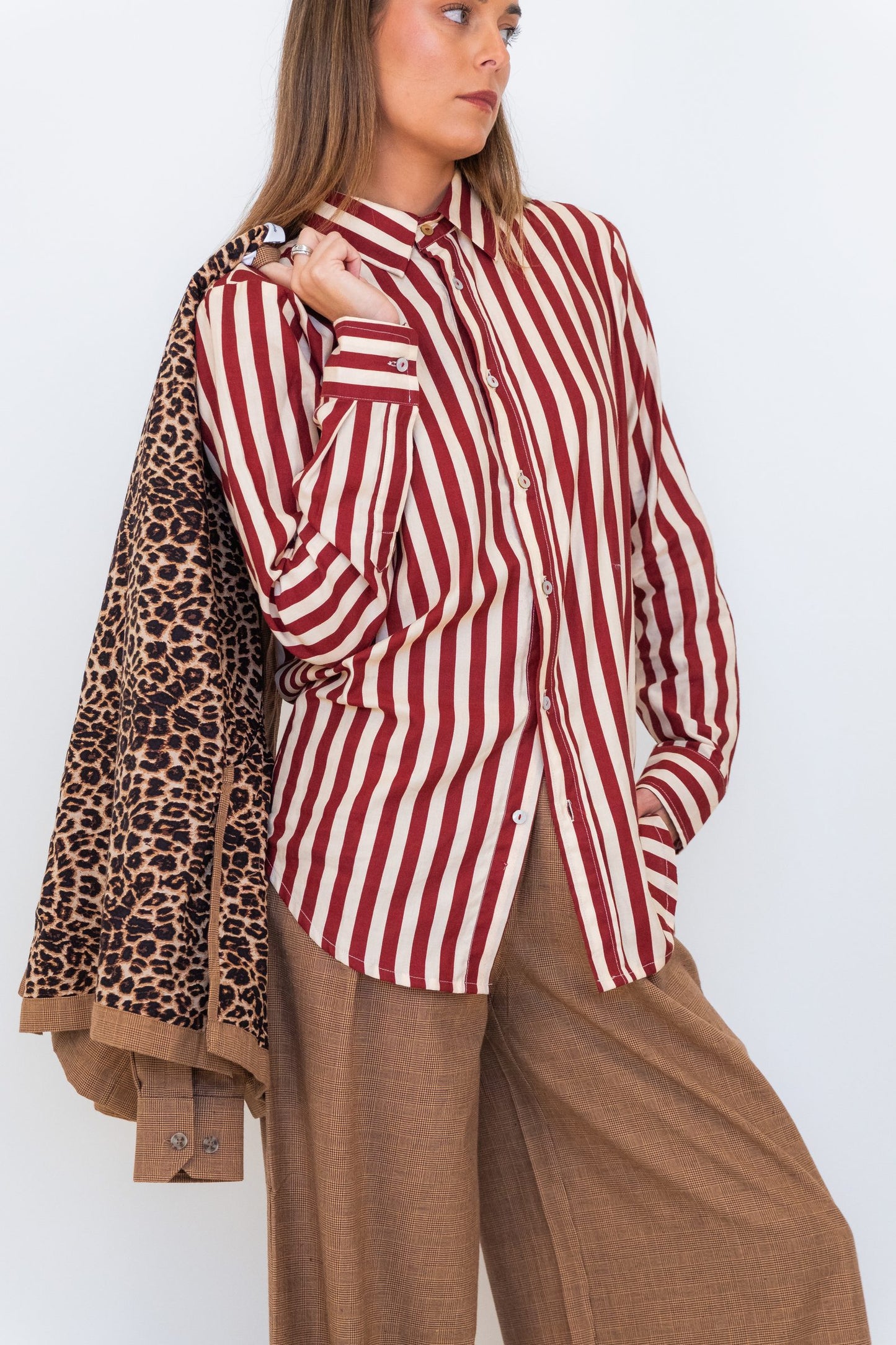 Bordeux Stripes Slim Fit Shirt