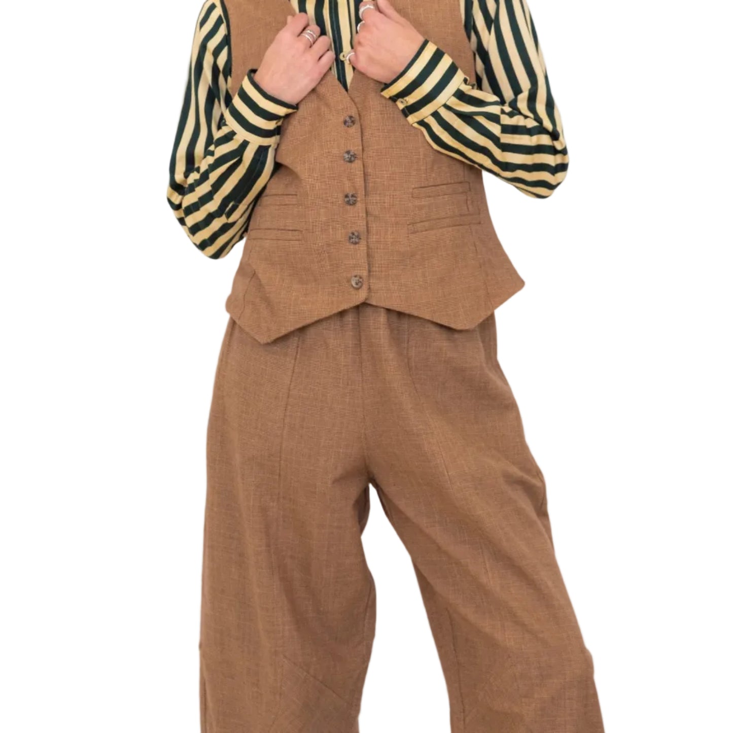Chocolate Prince of Wales Barrel Pant