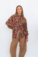 Butterfly Sleeve Shirt - Black garden