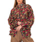 Butterfly Sleeve Shirt - Black garden